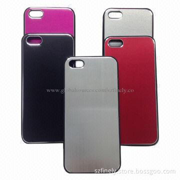 Aluminum PC Case for iPhone 5/5S, 2-in-1 Design, PC with Rubber Coating, Feels Comfortable